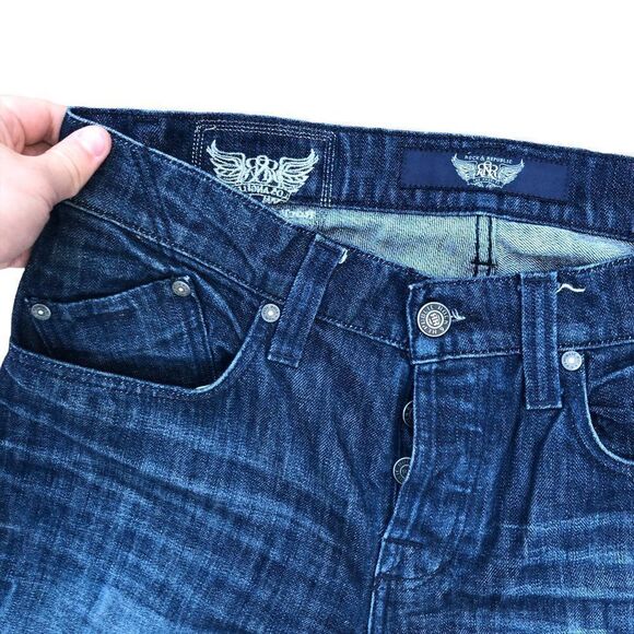 Rock & Republic Embroidered Jeans Size 34 Blue - Picture 5 of 8